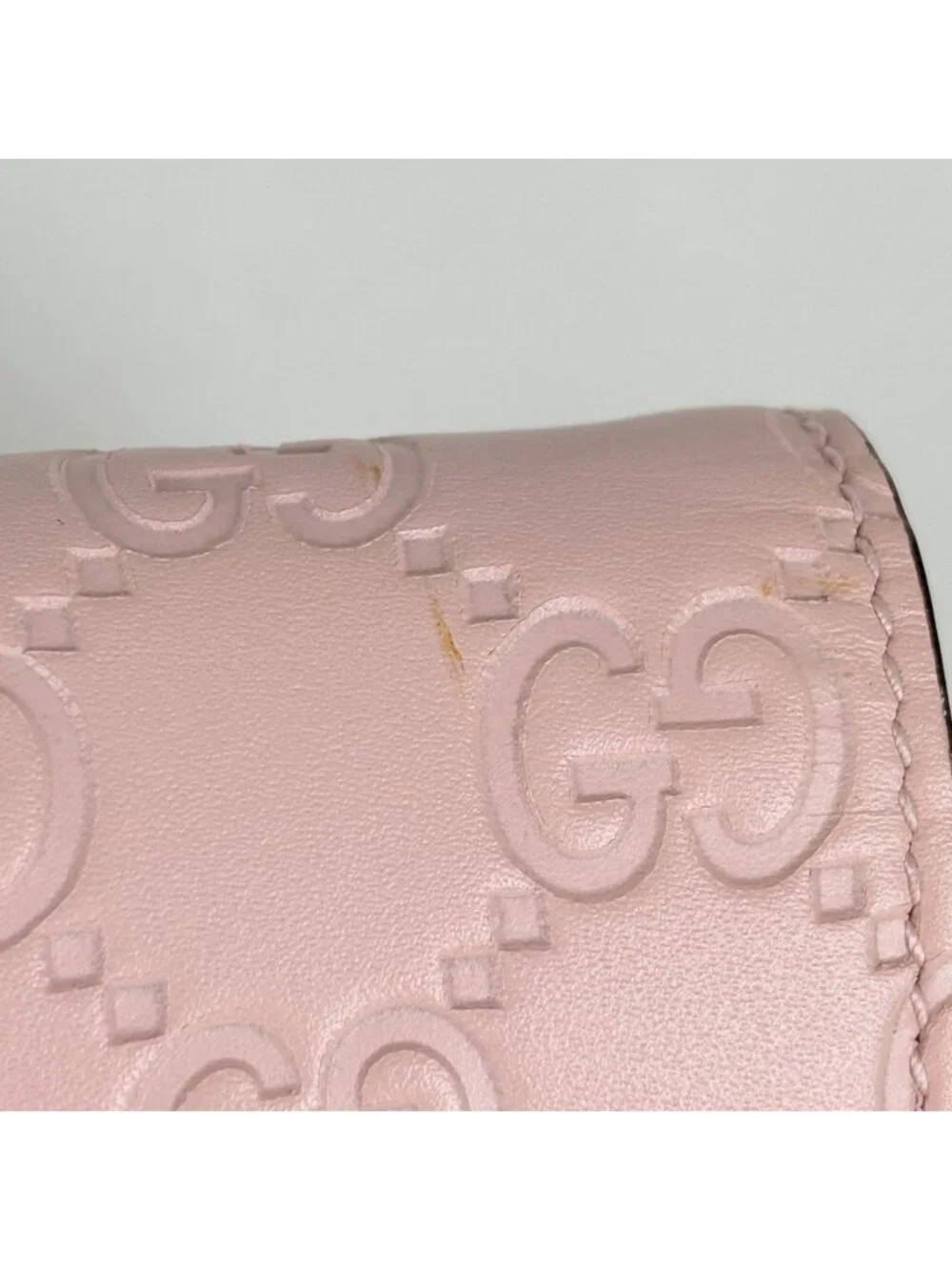 Gucci Wallet Guccissima Linea Cat Bifold Leather Pink